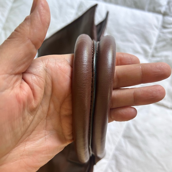 Vince Camuto Brown Leather Tote with Basketweave Design - Picture 2 of 11